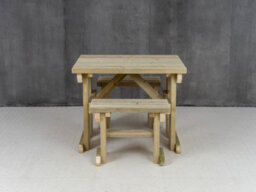 Arbor Garden Solutions Yews Picnic Bench - Wooden Garden Table And Bench Set (4Ft, Natural Finish) - thumbnail 2