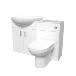 Nes Home 1150mm White Freestanding Vanity Unit With Basin, Wc Unit & Btw Toilet - thumbnail 4