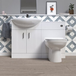 Nes Home 1150mm White Freestanding Vanity Unit With Basin, Wc Unit & Btw Toilet - thumbnail 2