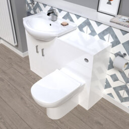 Nes Home 1150mm White Freestanding Vanity Unit With Basin, Wc Unit & Btw Toilet - thumbnail 3