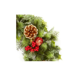 Premier Decorations Limited Red Dressed Artificial Christmas Wreath Door Decoration Apples Pine Cones 45Cm - thumbnail 2
