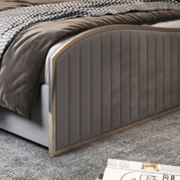 Darlington Upholstered Soft Velvet Metal Designer Bed Frame - thumbnail 5