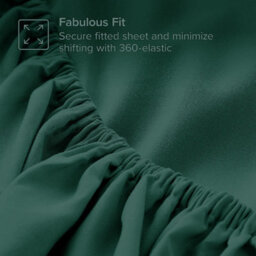 Ameha Plain Fitted Sheet 25Cm Deep Pocket- Breathable Wrinkle Resistant Microfiber Bed Sheet Emerald Green King (152X200Cm) - thumbnail 4