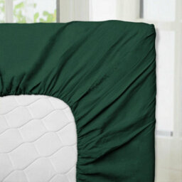 Ameha Plain Fitted Sheet 25Cm Deep Pocket- Breathable Wrinkle Resistant Microfiber Bed Sheet Emerald Green King (152X200Cm) - thumbnail 7