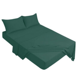 Ameha Plain Fitted Sheet 25Cm Deep Pocket- Breathable Wrinkle Resistant Microfiber Bed Sheet Emerald Green King (152X200Cm) - thumbnail 2