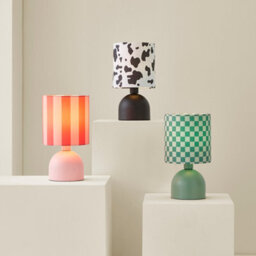 Valuelights Miley Green Checkerboard Drum Lamp Shade Moss Green Table Lamp With Led Bulb - thumbnail 6