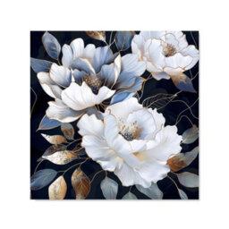 Warren Reed Designer Elegant Floral Symphony In Blue And Gold Kitchen Splashback - thumbnail 2