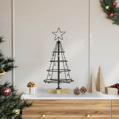 Vidaxl Christmas Cone Tree With Stand Black 60 Cm Steel - image 1