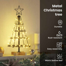 Vidaxl Christmas Cone Tree With Stand Black 60 Cm Steel - thumbnail 7