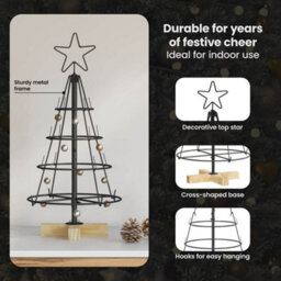 Vidaxl Christmas Cone Tree With Stand Black 60 Cm Steel - thumbnail 8