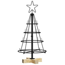 Vidaxl Christmas Cone Tree With Stand Black 60 Cm Steel - thumbnail 2