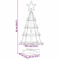 Vidaxl Christmas Cone Tree With Stand Black 60 Cm Steel - thumbnail 3