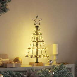 Vidaxl Christmas Cone Tree With Stand Black 60 Cm Steel - thumbnail 4