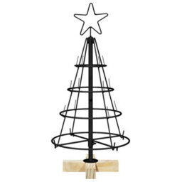 Vidaxl Christmas Cone Tree With Stand Black 60 Cm Steel - thumbnail 5