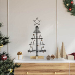 Vidaxl Christmas Cone Tree With Stand Black 60 Cm Steel