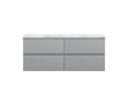 Hudson Reed Urban Satin Grey Wall Hung 4 Drawer Vanity Unit And Laminate Worktop With Silent Close, 522 X 1205 X 390 - thumbnail 1