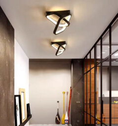 Square Hallway Light Modern Led Ceiling Light Fixtures Black(Warm Light) - thumbnail 4