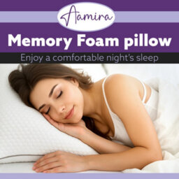 Aamira Premium Orthopaedic Shredded Memory Foam Bed Pillow 70X45Cm 2 Pack, Neck Back & Side Support, Bamboo Washable Cover - thumbnail 2