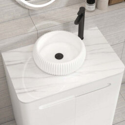 Royal Bathrooms Venice 700mm Gloss White Freestanding Bathroom Countertop Vanity Unit 2 Door With Milan Basin - thumbnail 6