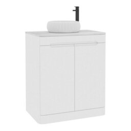 Royal Bathrooms Venice 700mm Gloss White Freestanding Bathroom Countertop Vanity Unit 2 Door With Milan Basin - thumbnail 7