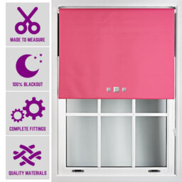 Furnished Triple Square Eyelet Blackout Blind Free Cut Service - Fuchsia (W)120Cm X (L)210Cm