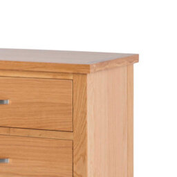 London Oak 4 Drawer Chest Fully Assembled - By Roseland Furniture - thumbnail 5