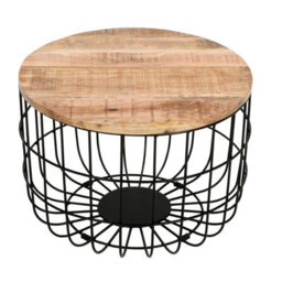 Buttercup Farm Surrey Wire Coffee Table With Removable Top - Solid Mango Wood/metal - L60 X W60 X H40 Cm - thumbnail 5