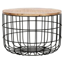 Buttercup Farm Surrey Wire Coffee Table With Removable Top - Solid Mango Wood/metal - L60 X W60 X H40 Cm - thumbnail 2