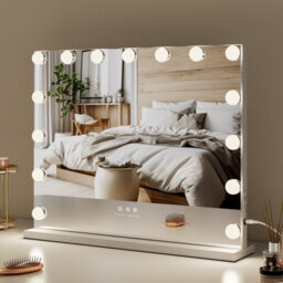 Fascinate Pro-Studio Hollywood Mirror 15 Led White Tempered Glass Usb-C Charging Bathroom & Vanity Mirror Wall Mounted 58X48Cm