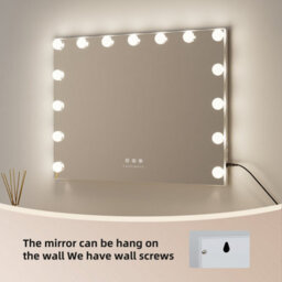 Fascinate Pro-Studio Hollywood Mirror 15 Led White Tempered Glass Usb-C Charging Bathroom & Vanity Mirror Wall Mounted 58X48Cm - thumbnail 2