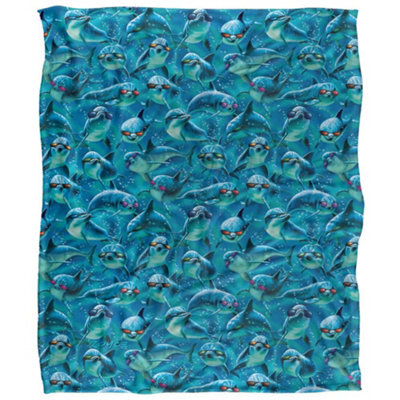 Royce Mcclure Mod Squad Silky Dolphin Supersoft Blanket Blue/red (152Cm X 127Cm) - image 1