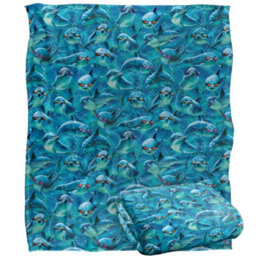 Royce Mcclure Mod Squad Silky Dolphin Supersoft Blanket Blue/red (152Cm X 127Cm) - thumbnail 2