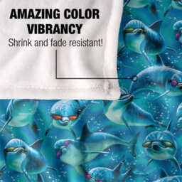 Royce Mcclure Mod Squad Silky Dolphin Supersoft Blanket Blue/red (152Cm X 127Cm) - thumbnail 4