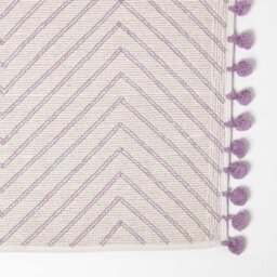 Homescapes Lilac Cotton Bath Mat Tufted Zig Zag With Pom Pom Edges 50 X 80 Cm - thumbnail 4