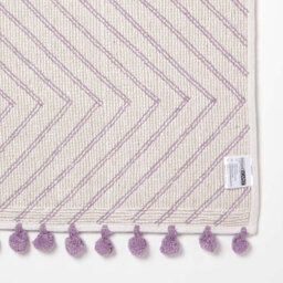Homescapes Lilac Cotton Bath Mat Tufted Zig Zag With Pom Pom Edges 50 X 80 Cm - thumbnail 5
