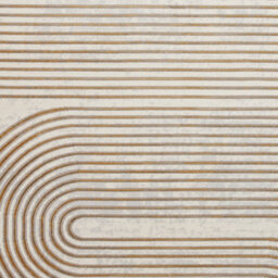 Grey Gold Abstract Striped Modern Easy To Clean Rug For Dining Room-160Cm X 220Cm - thumbnail 3