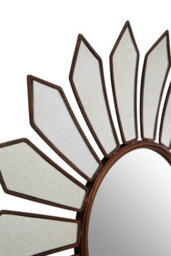 Orsina Luxe Antique Gold Petal Wall Mirror, Boutique-Inspired Decorative Mirror, Unique Gold Finish Accent Mirror - thumbnail 3