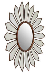 Orsina Luxe Antique Gold Petal Wall Mirror, Boutique-Inspired Decorative Mirror, Unique Gold Finish Accent Mirror - thumbnail 2