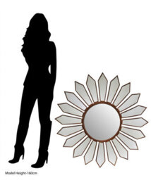 Orsina Luxe Antique Gold Petal Wall Mirror, Boutique-Inspired Decorative Mirror, Unique Gold Finish Accent Mirror - thumbnail 5