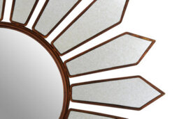 Orsina Luxe Antique Gold Petal Wall Mirror, Boutique-Inspired Decorative Mirror, Unique Gold Finish Accent Mirror - thumbnail 4