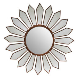Orsina Luxe Antique Gold Petal Wall Mirror, Boutique-Inspired Decorative Mirror, Unique Gold Finish Accent Mirror - thumbnail 1
