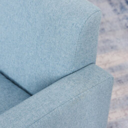 Homcom Linen Child Armchair Wood Frame W/ Padding Seat Low-Rise Bedroom Blue - thumbnail 8