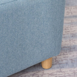 Homcom Linen Child Armchair Wood Frame W/ Padding Seat Low-Rise Bedroom Blue - thumbnail 9