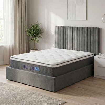 Fwstyle Trance Euro Top Pocket Sprung Double Mattress With Edge Support 33Cm Thick - image 1