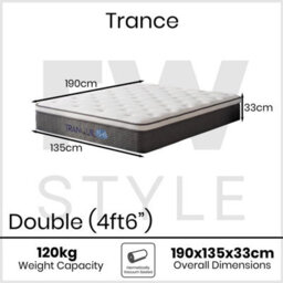 Fwstyle Trance Euro Top Pocket Sprung Double Mattress With Edge Support 33Cm Thick - thumbnail 6