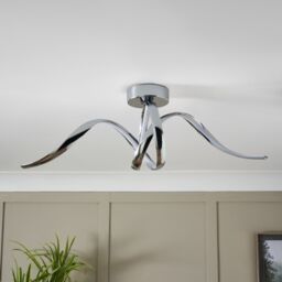 Inlight Equinox Modern Plastic & Steel Silver Chrome Effect Led Ceiling Light - thumbnail 2