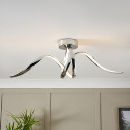 Inlight Equinox Modern Plastic & Steel Silver Chrome Effect Led Ceiling Light