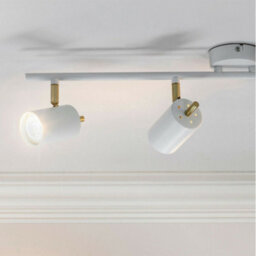 Led Tilting Ceiling Spotlight White & Brass 4 Bulb Kitchen Island Bar Down Light - thumbnail 3