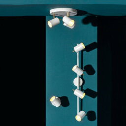 Led Tilting Ceiling Spotlight White & Brass 4 Bulb Kitchen Island Bar Down Light - thumbnail 5