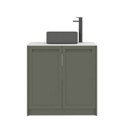 Royal Bathrooms Royal Bathroom Elmore 800mm Matt Green Freestanding Countertop Bathroom Vanity Unit 2 Door With Art Square Basin - thumbnail 7